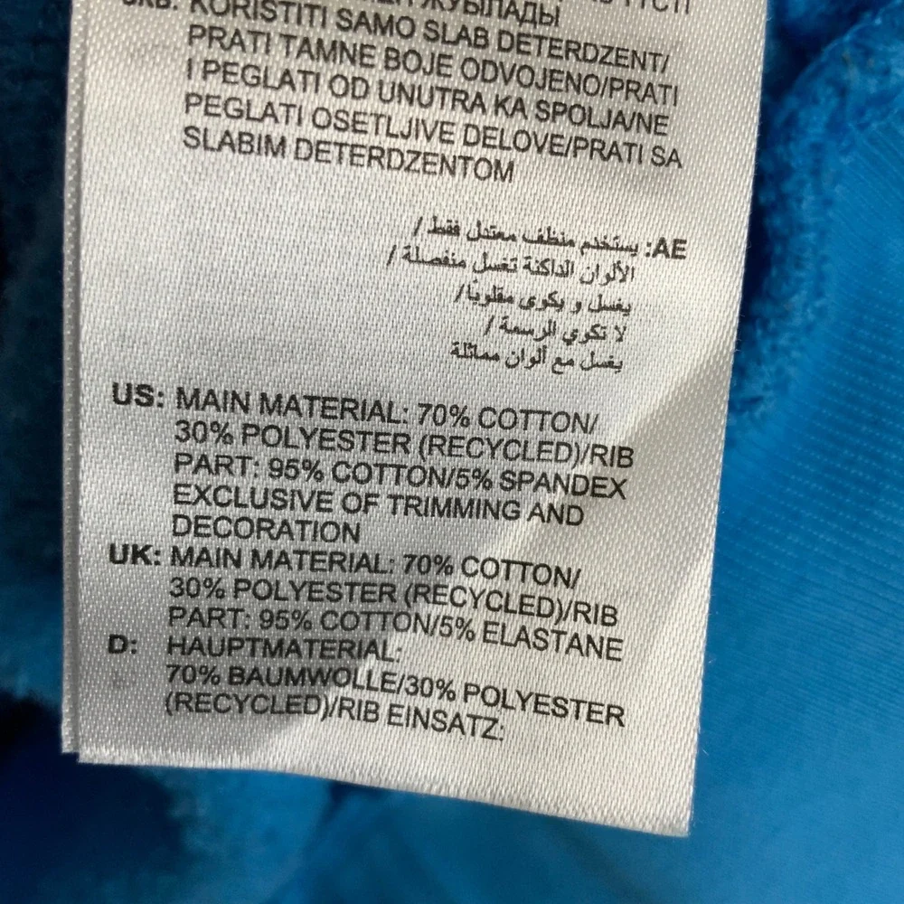 Adidas Essentials Large Bright Blue Trefoil Logo Embroidered CrewNeck Sweatshirt